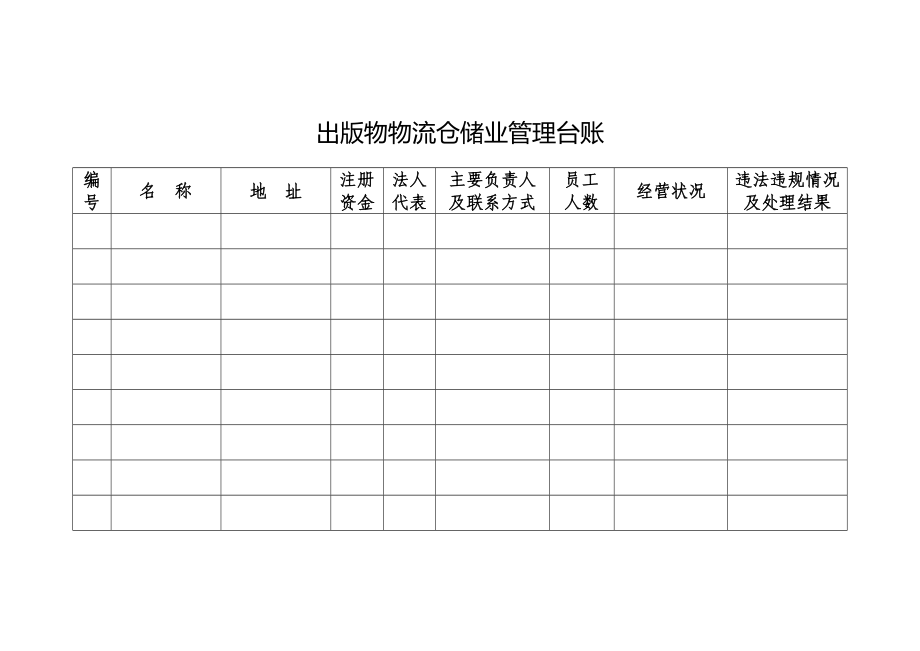 仓储业“扫黄打非”台账管理制度表格设计指南